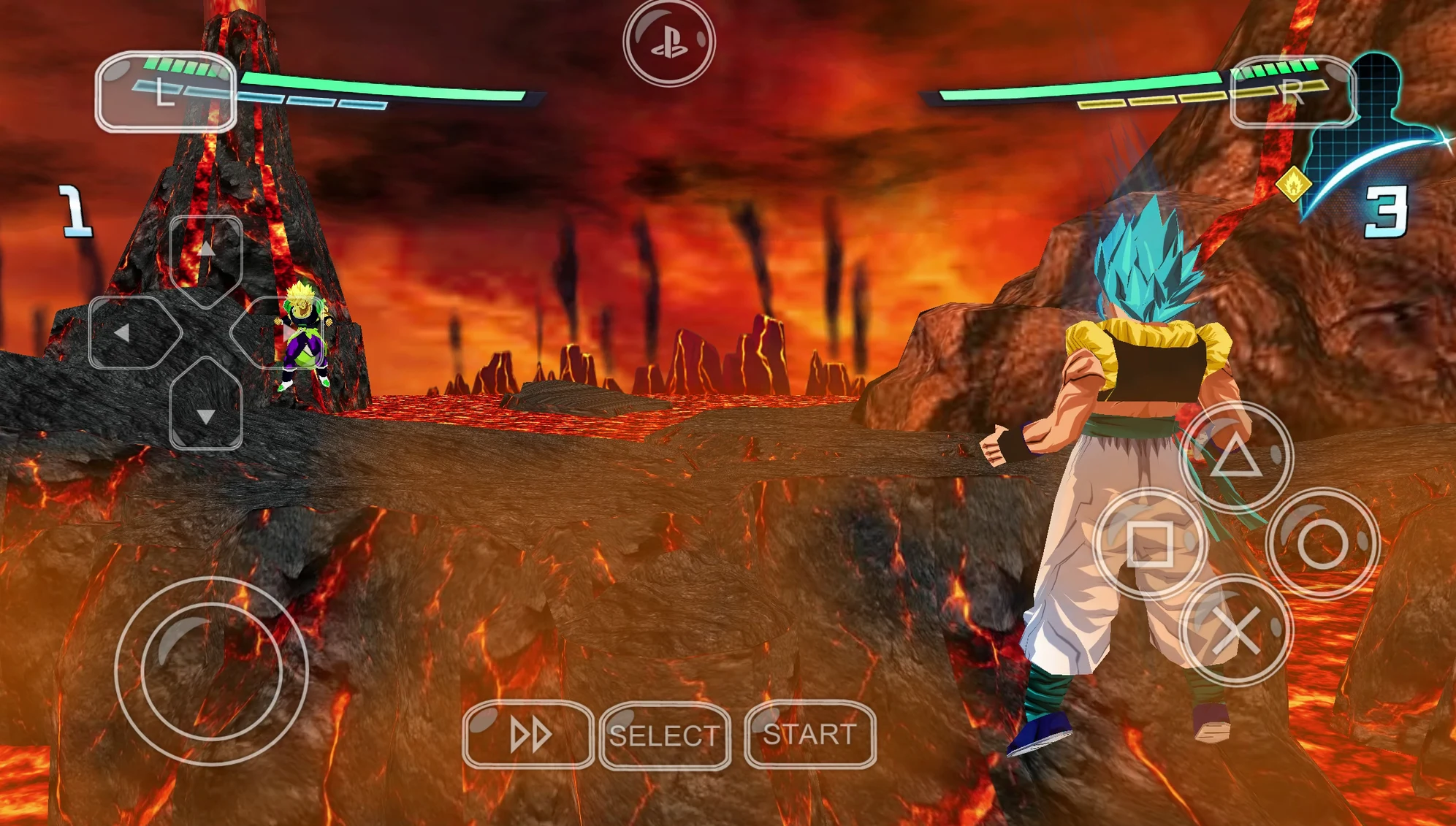 DBZ TTT Limit Breaker Neo DLC – Gogeta Blue vs Broly lava stage battle