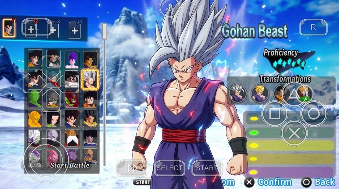 DBZ TTT Limit Breaker Neo DLC – Gohan Beast character select screen